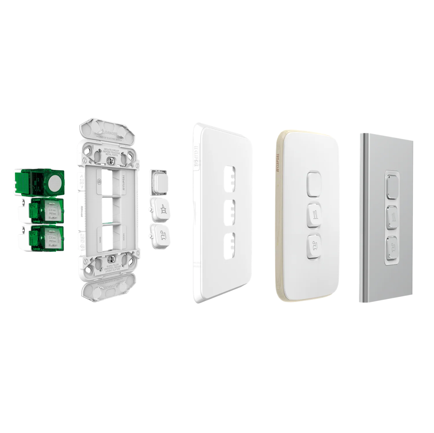 Clipsal Iconic Single Vertical Powerpoint Cover Plate Only, Available in 4 Colours - Image 5