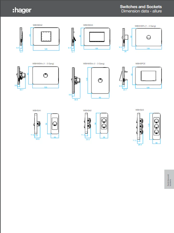 Hager Allure Brush Cable Entry Switch Plate, Available in 3 Colours - Image 4