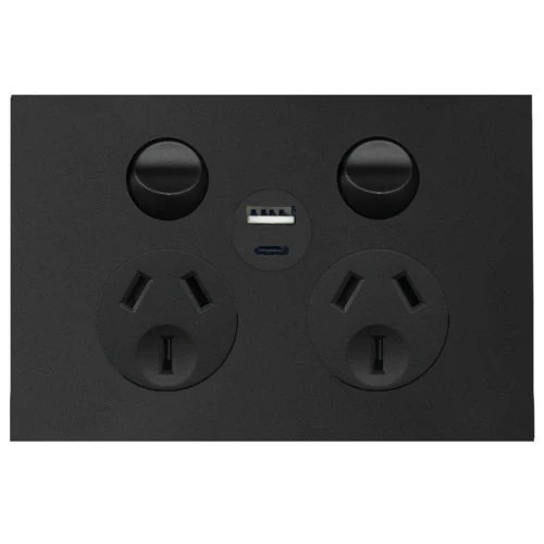 Hager Finesse Double Powerpoint 10a With Type A&C USB Charger, Available in 3 Colours - Image 4